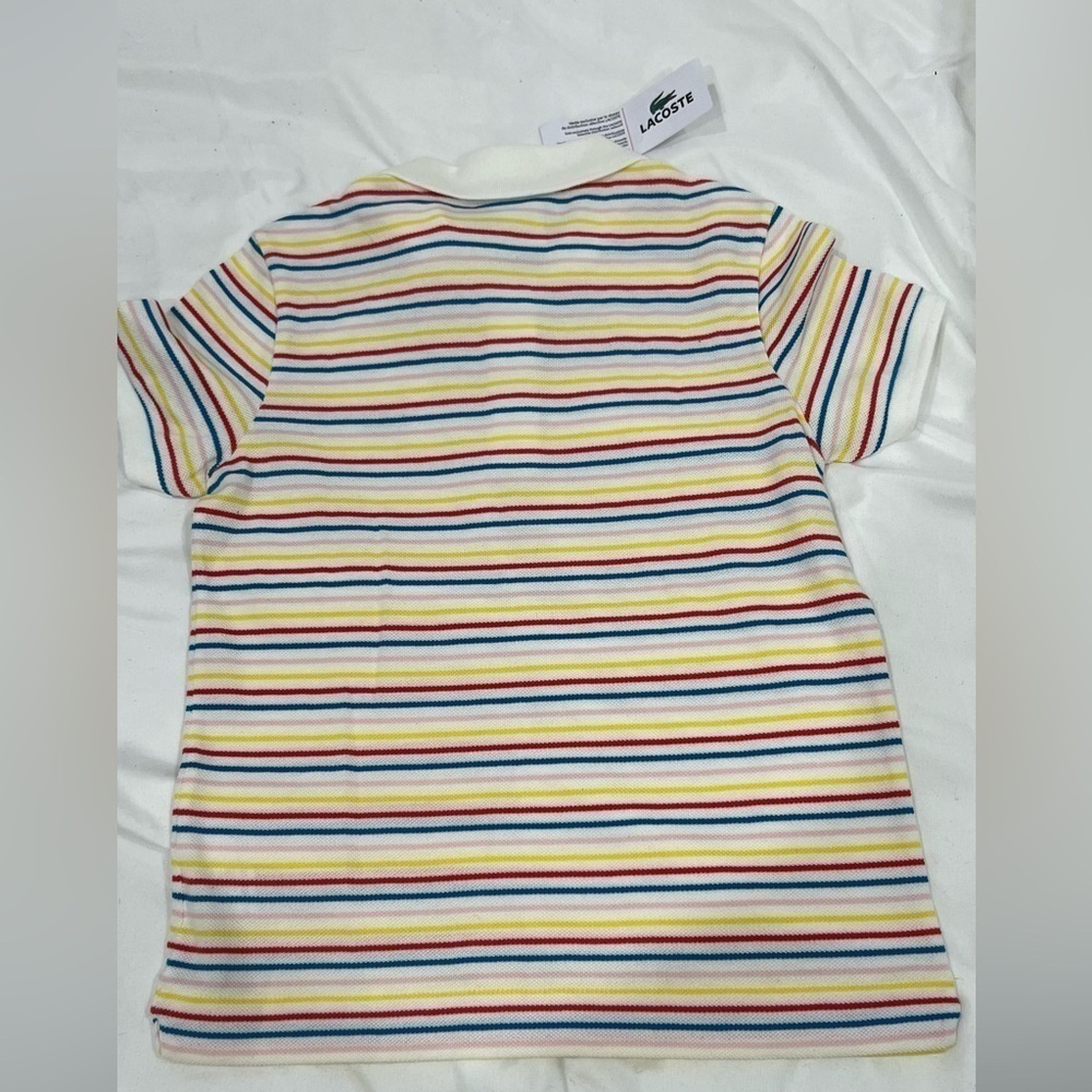 NWT kids LACOSTE short sleeve striped shirt size 10 KIDS GETS AN EXTRA PIECE - Picture 12 of 13